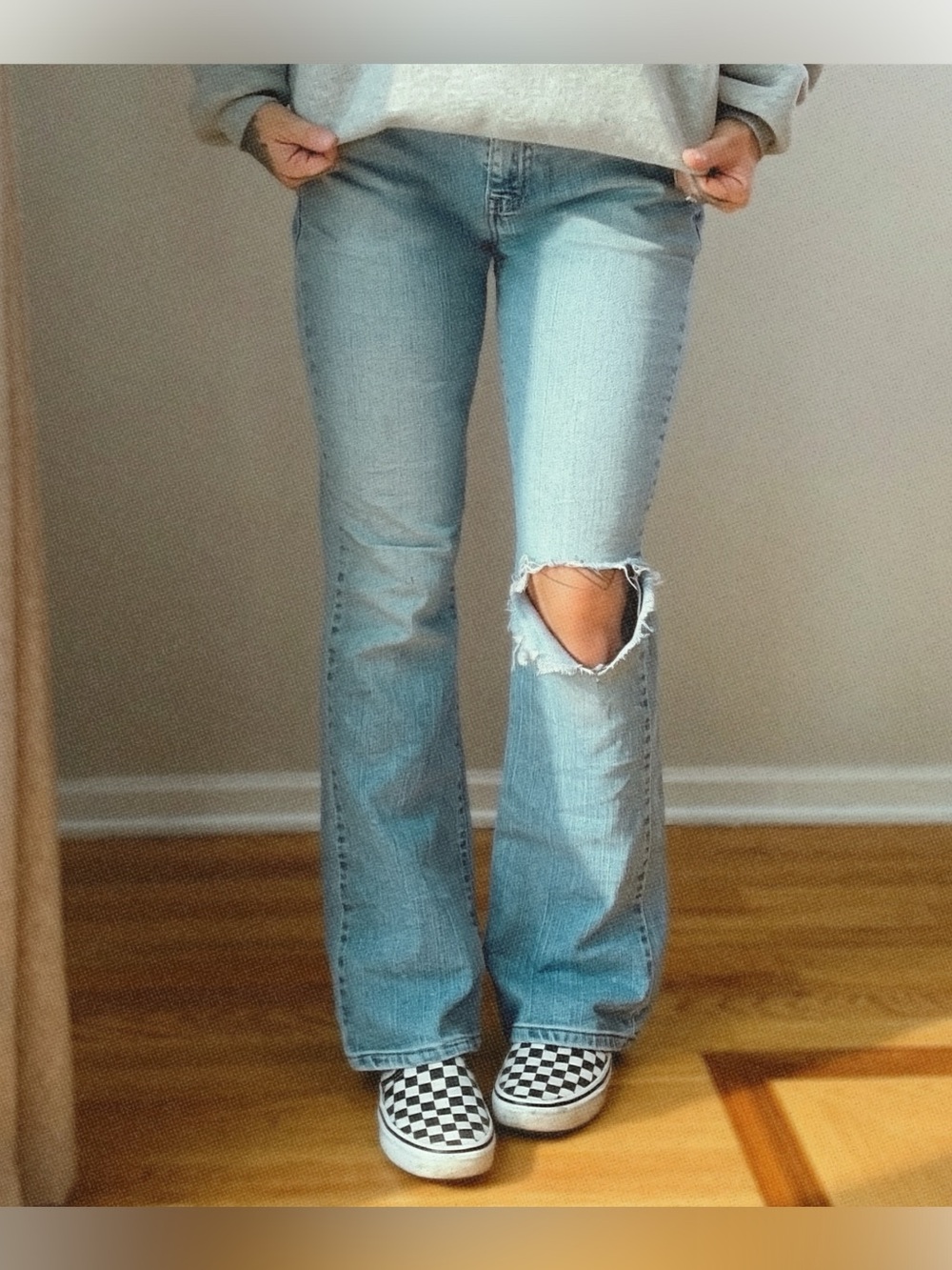 Levi's 515 Light Blue Distressed Flare Jeans